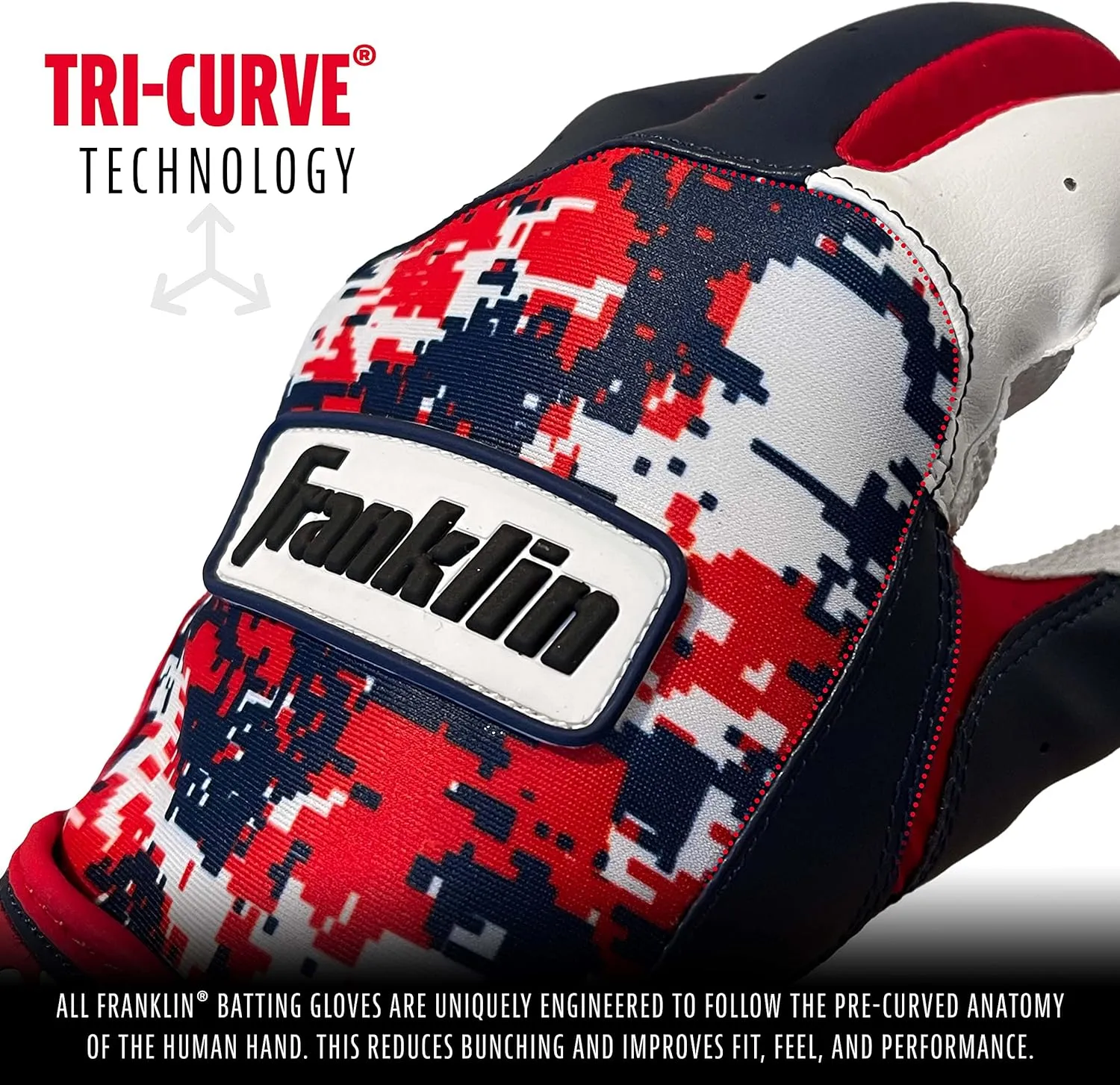 Franklin Sports MLB Youth Batting Gloves - Digitek Camo Baseball   Softball - Premium Leather - Many Sizes   Colors - Youth