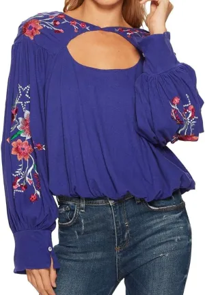 Free People Lita Top Blue SM (Women's 4-6)