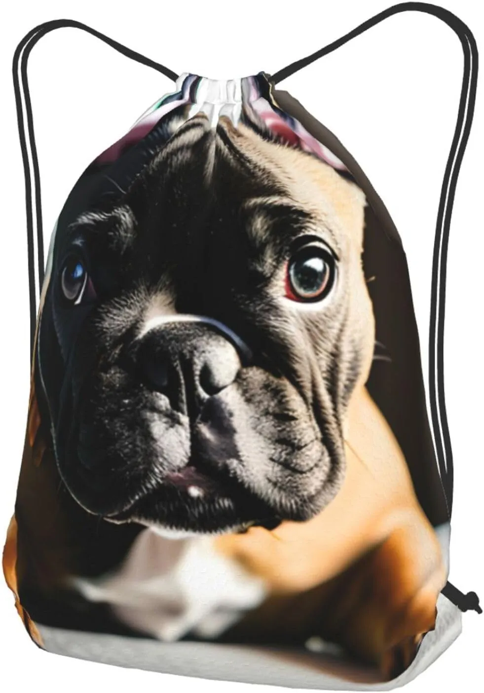 French Bulldog Drawstring Cinch Backpack Polyester Sack Pack String Bag For Hiking Camping Adventure