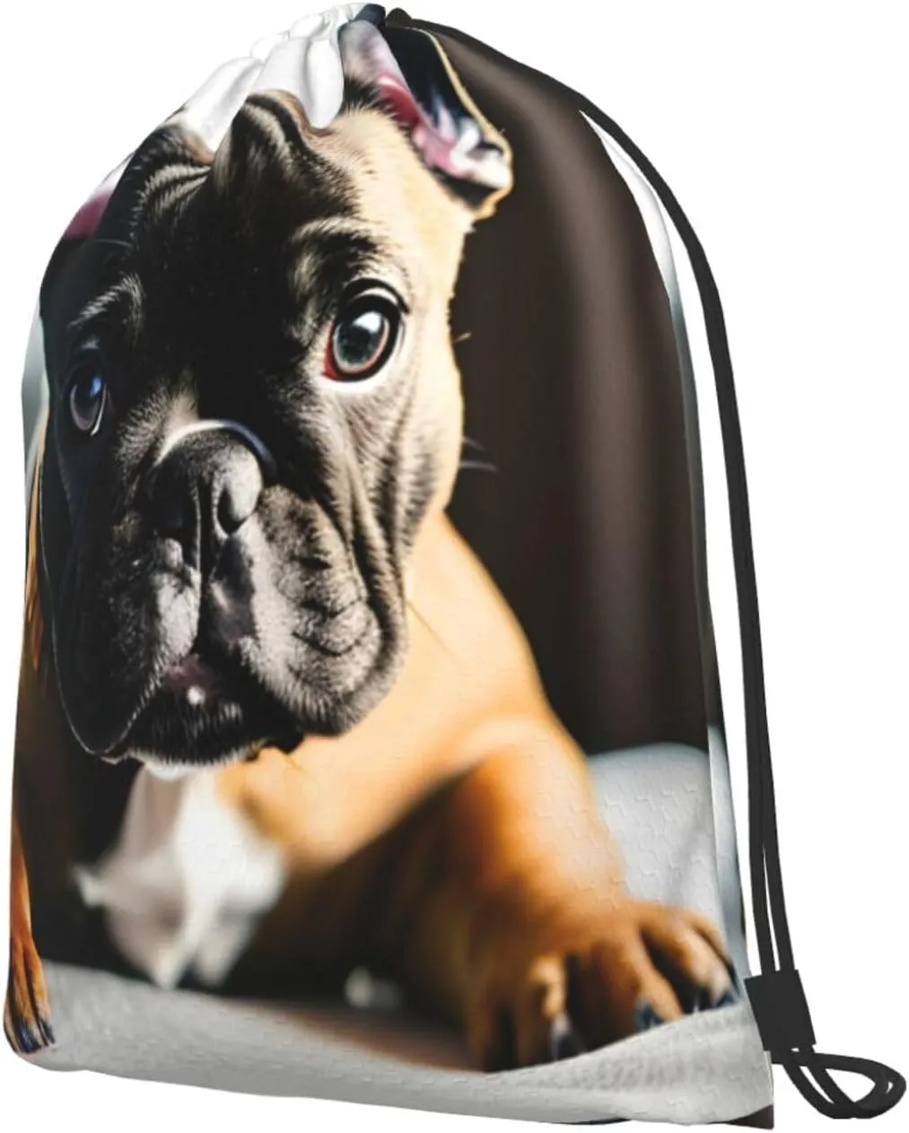 French Bulldog Drawstring Cinch Backpack Polyester Sack Pack String Bag For Hiking Camping Adventure