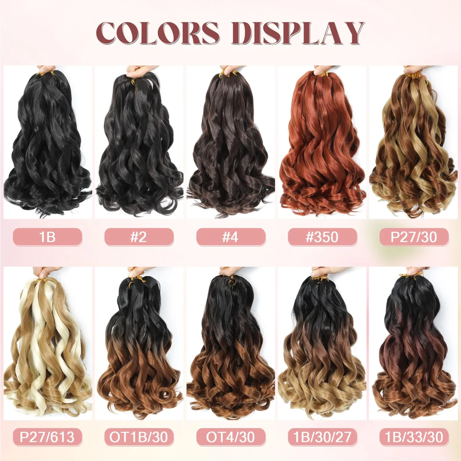 French Curl Crochet Hair For Women 12 Inch Crochet Braids With Curly Ends Hair Extensions Crochet Hair Pre Stretched French Curl Crochet Short Hair (12 Inch,8 Packs, OT1B/30/27)