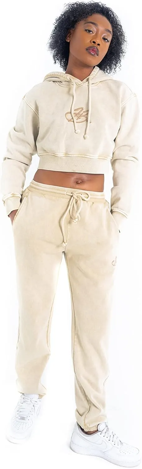 FUBU Women's Garment Washed Script Joggers