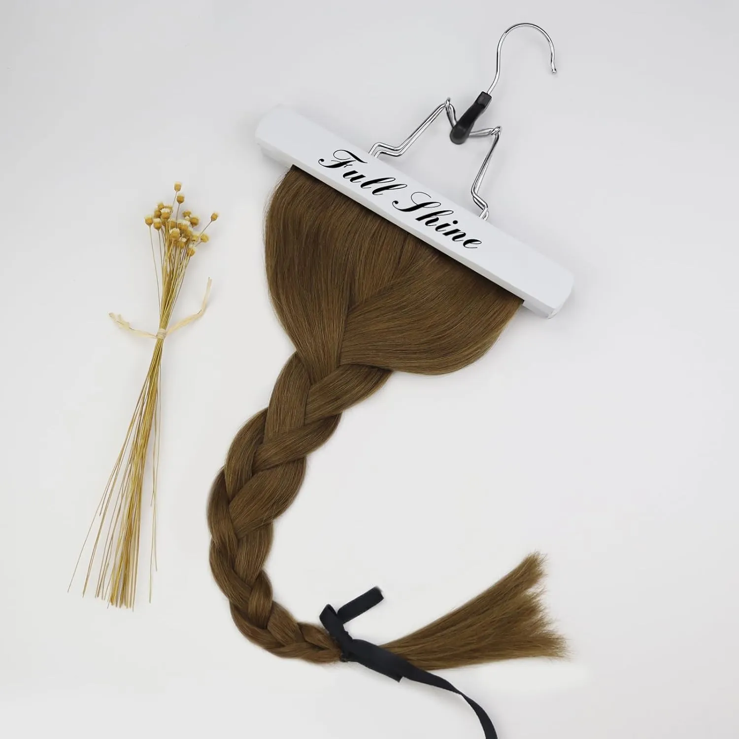 Full Shine Clip in Hair Extensions Human Hair Clip in Brown Hair Extensions Medium Brown for Short Invisible Hair Clip in Extensions for Women Silky Straight 10 Inch 60 grams 3Pcs