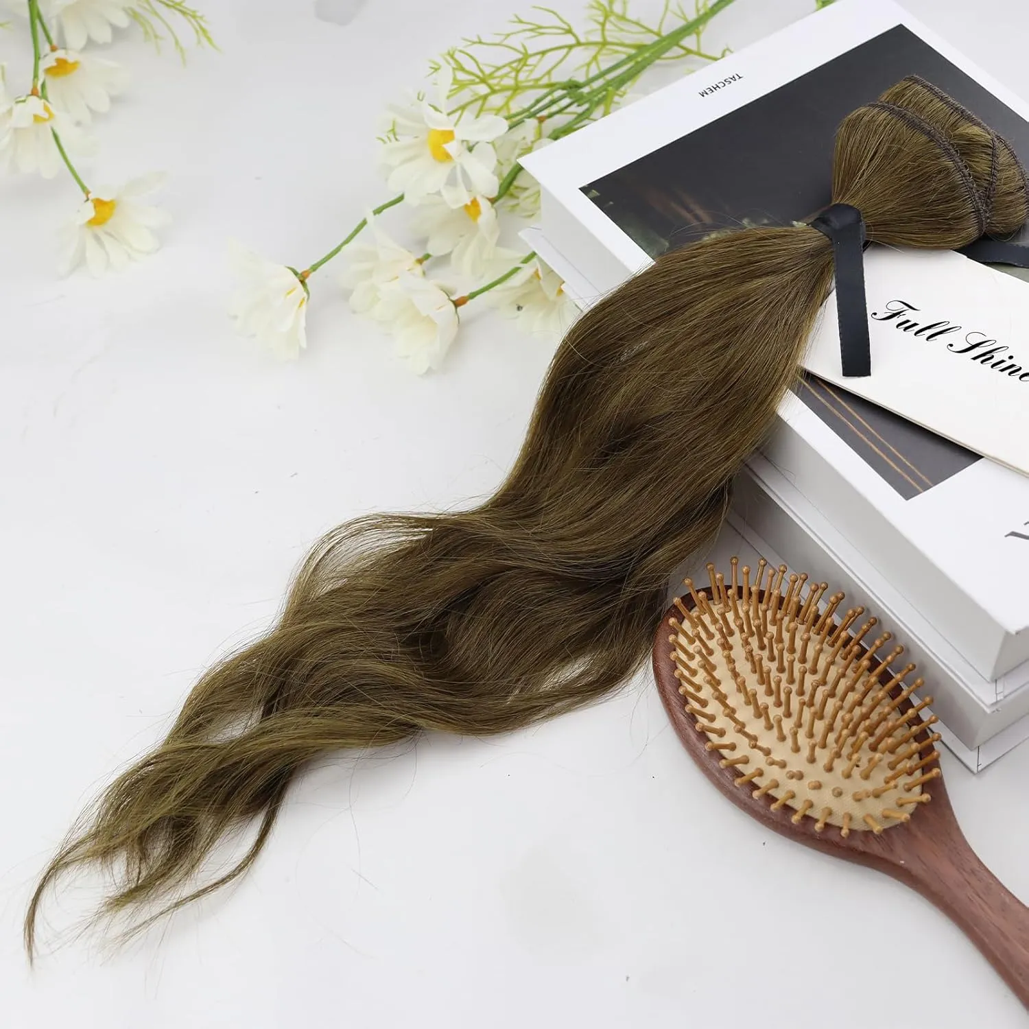 Full Shine Clip in Hair Extensions Human Hair Clip in Brown Hair Extensions Medium Brown for Short Invisible Hair Clip in Extensions for Women Silky Straight 10 Inch 60 grams 3Pcs