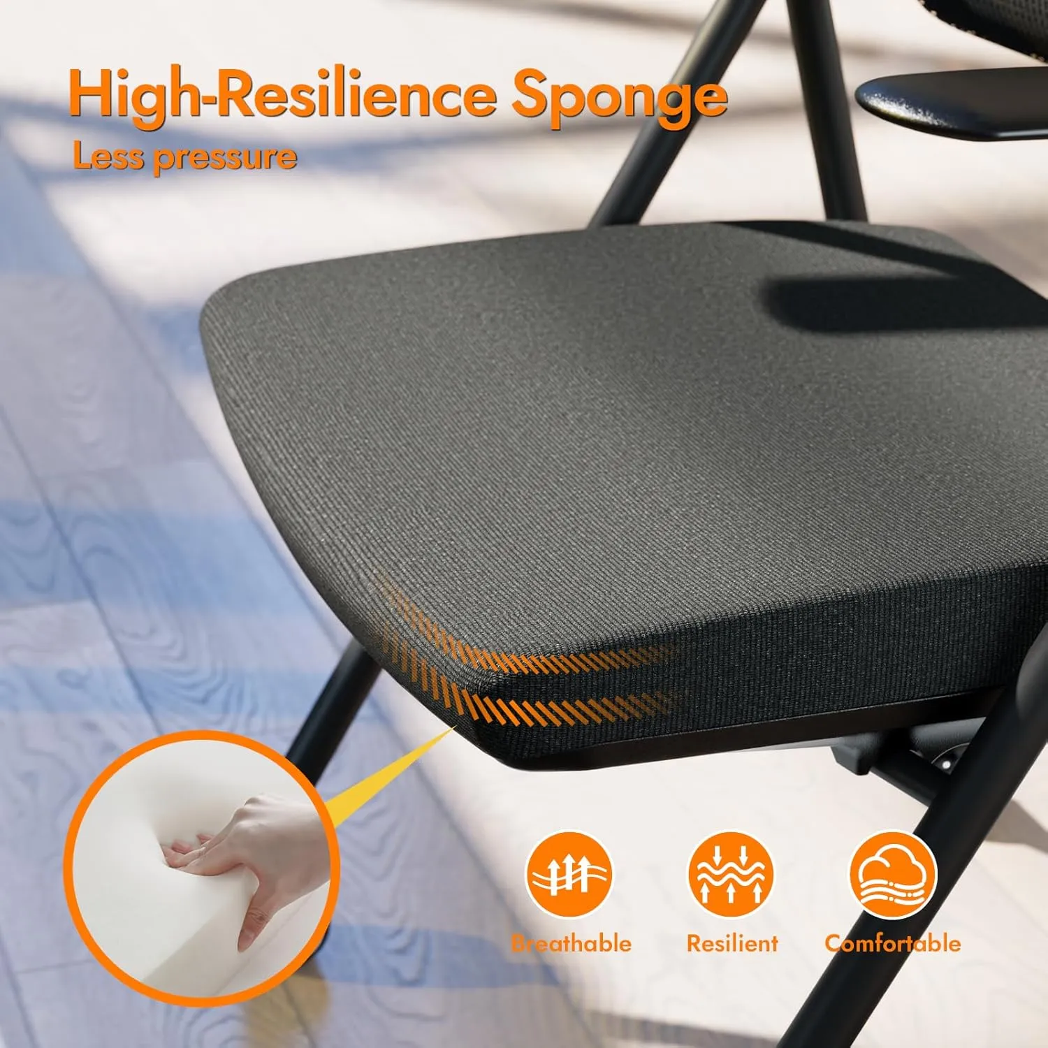 FYLICA Stackable & Foldable Office Chair, Folding Desk Chair with Flip-Up Armrest, Breathable Mesh, Thick Seat Cushion & Rocking Backrest, Conference Room Chair with Wheel (Grey，1)