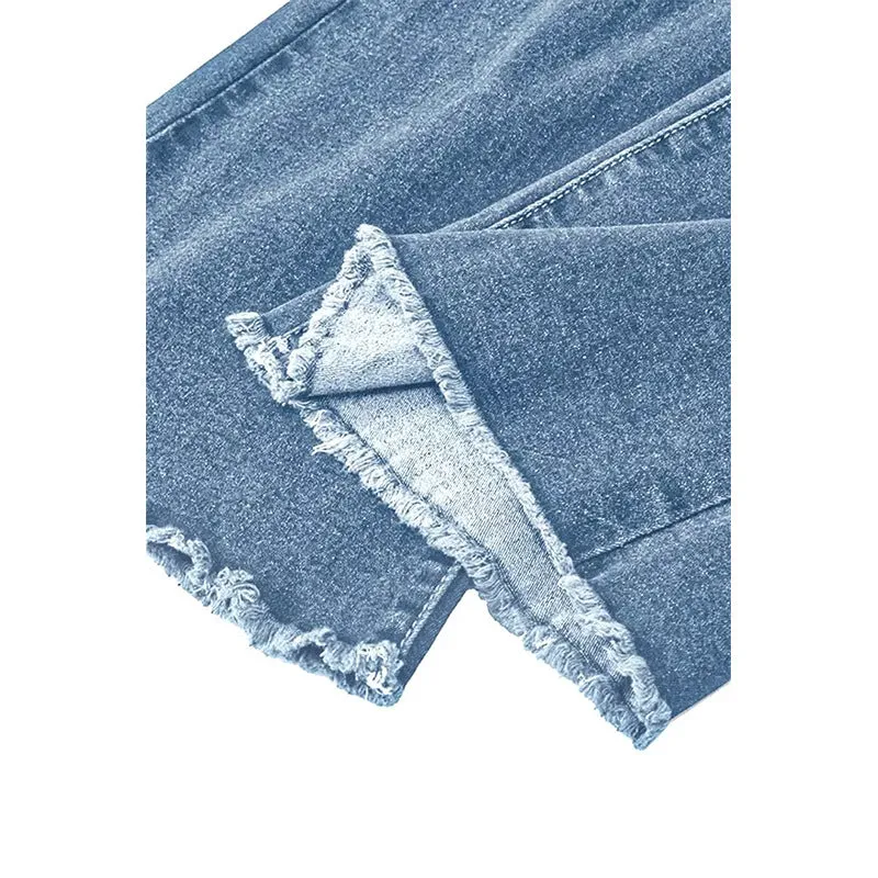 FZ Women's Ripped Flared  Washed out Vintage Denim Pants