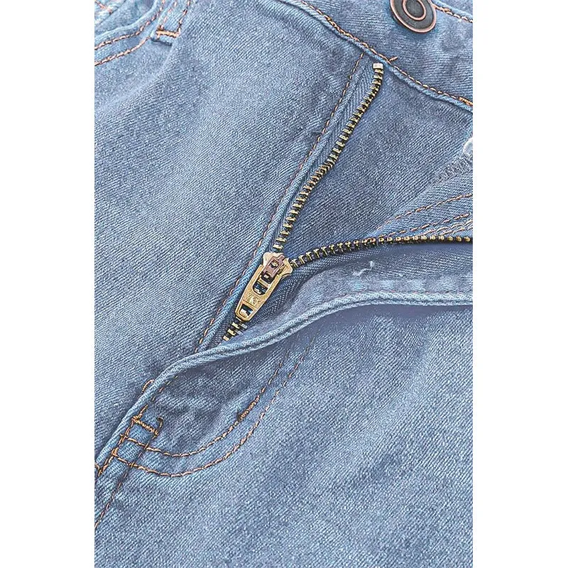 FZ Women's Ripped Flared  Washed out Vintage Denim Pants