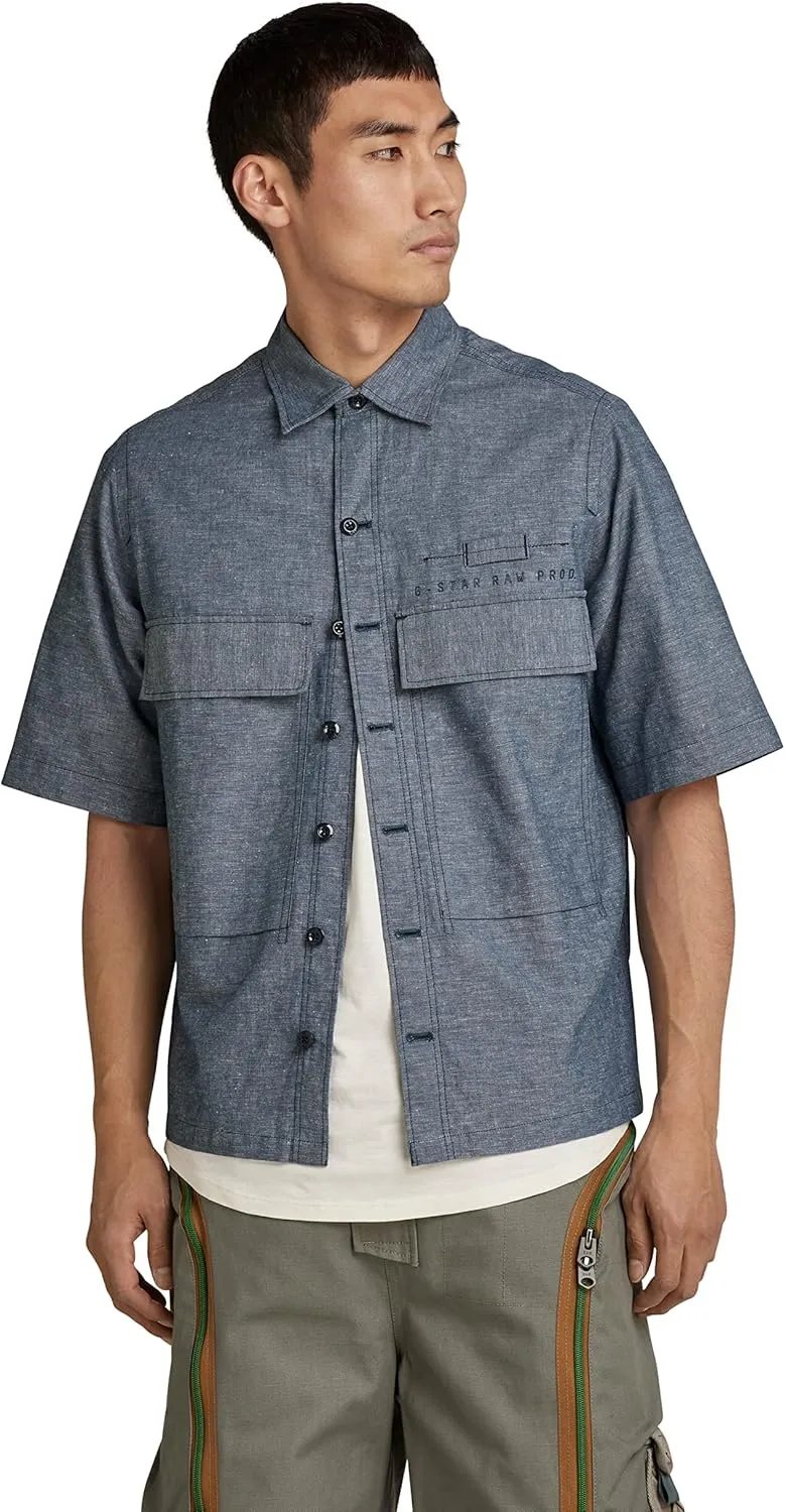 G-STAR RAW Men's Pocketony Short Sleeve Button Down Shirt