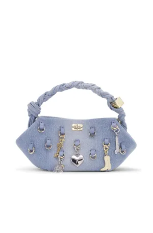 Ganni Bou Bag Mini Washed Denim Charms - Faded Denim