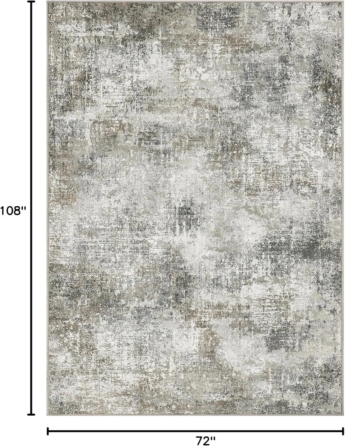 GENIMO Washable Area Rugs for Living Room Bedroom, 6x9 Modern Abstract Non Slip Rug, Low Pile Soft Contemporary Indoor Floor Carpet Cover for Dining Room Kitchen, Slate