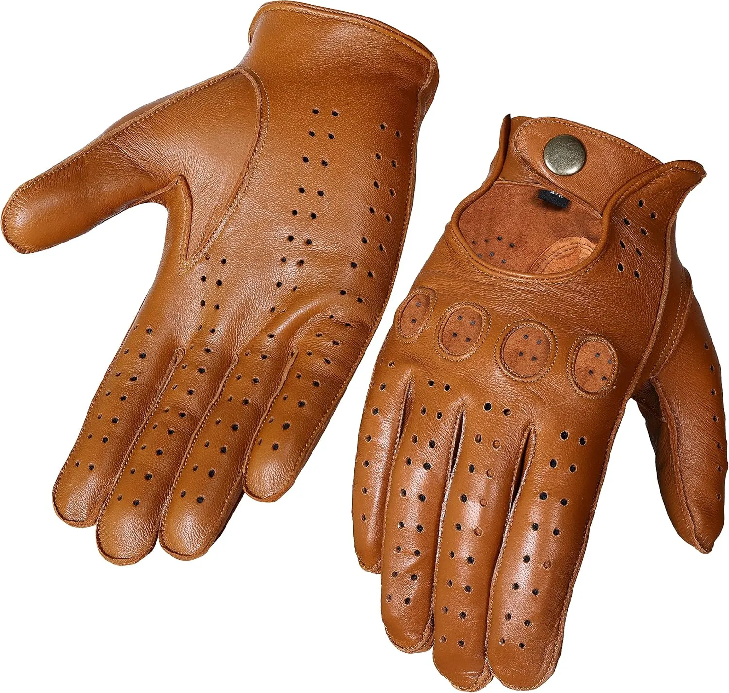 Genuine Leather Fashion Gloves, Motorcycle Knuckle Fit Gloves