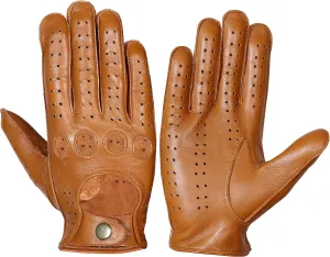 Genuine Leather Fashion Gloves, Motorcycle Knuckle Fit Gloves