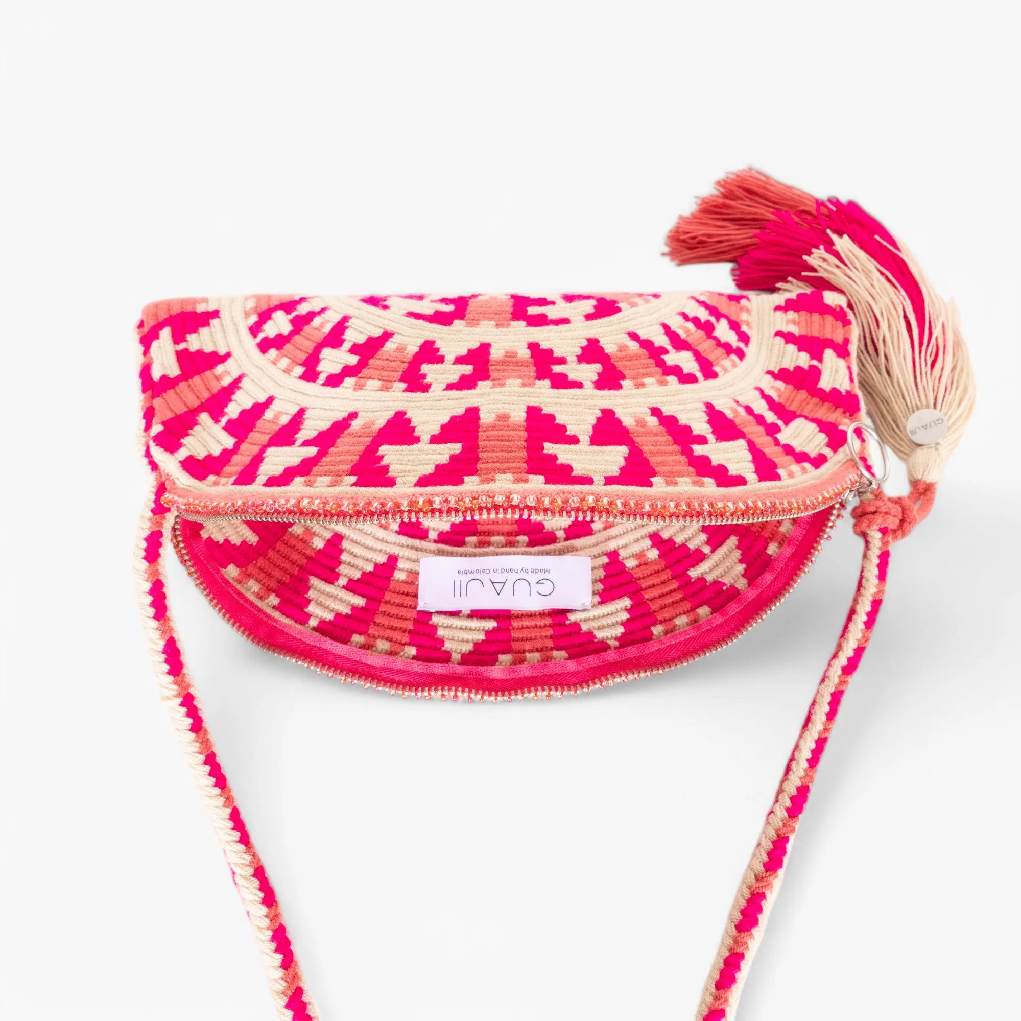 Geometric half-moon crossbody | Peony