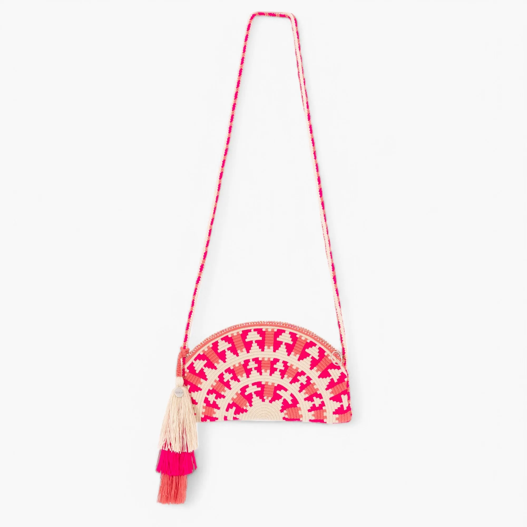 Geometric half-moon crossbody | Peony