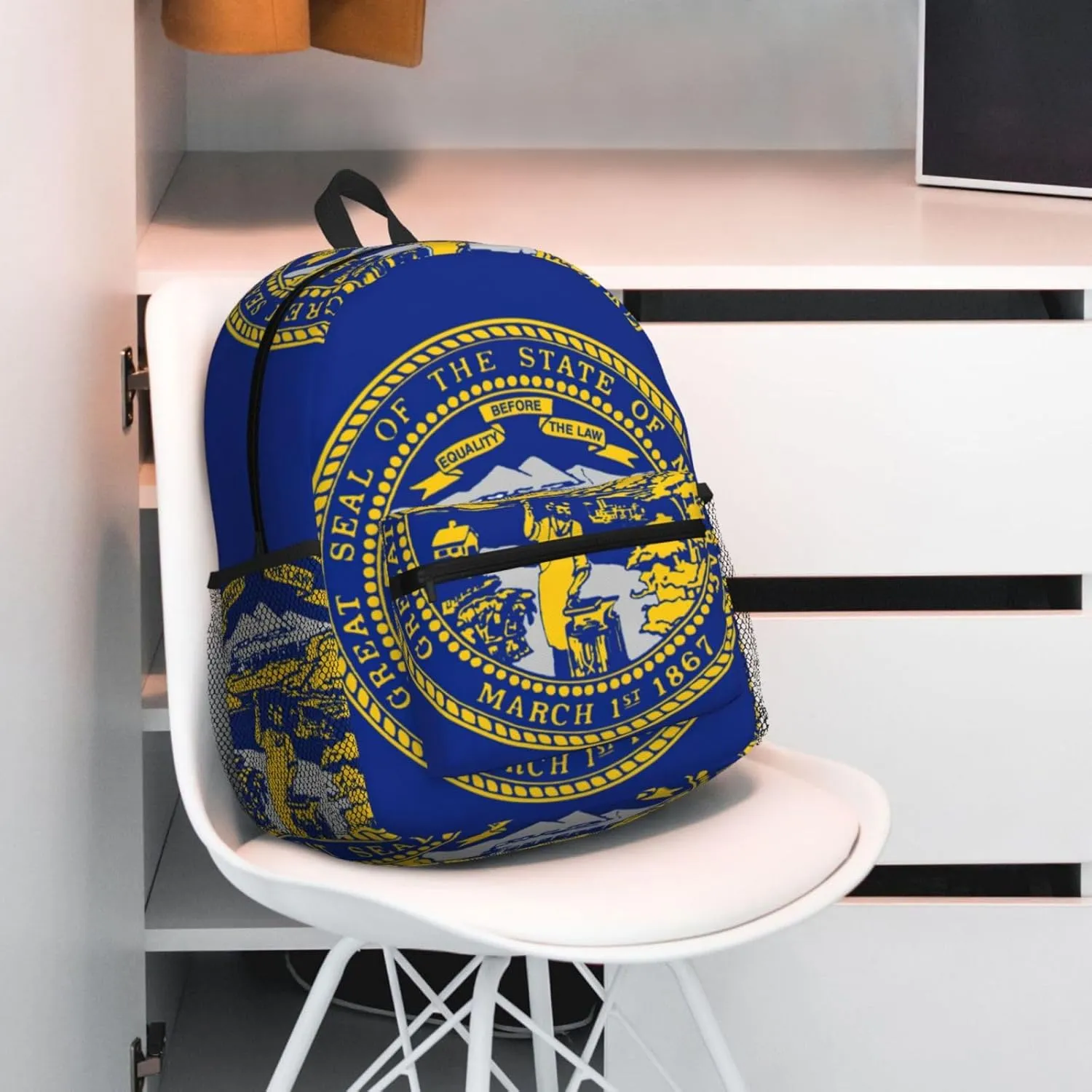 GeRRiT Nebraska Flag Print Casual Backpack For Women, Travel Daypack,Waterproof Gym Backpack For Men Book Bags