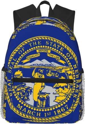 GeRRiT Nebraska Flag Print Casual Backpack For Women, Travel Daypack,Waterproof Gym Backpack For Men Book Bags