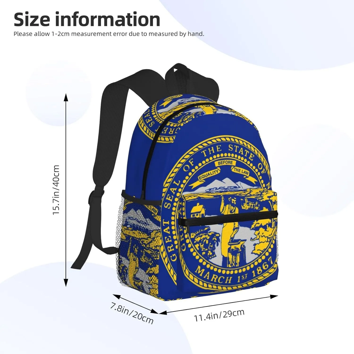 GeRRiT Nebraska Flag Print Casual Backpack For Women, Travel Daypack,Waterproof Gym Backpack For Men Book Bags