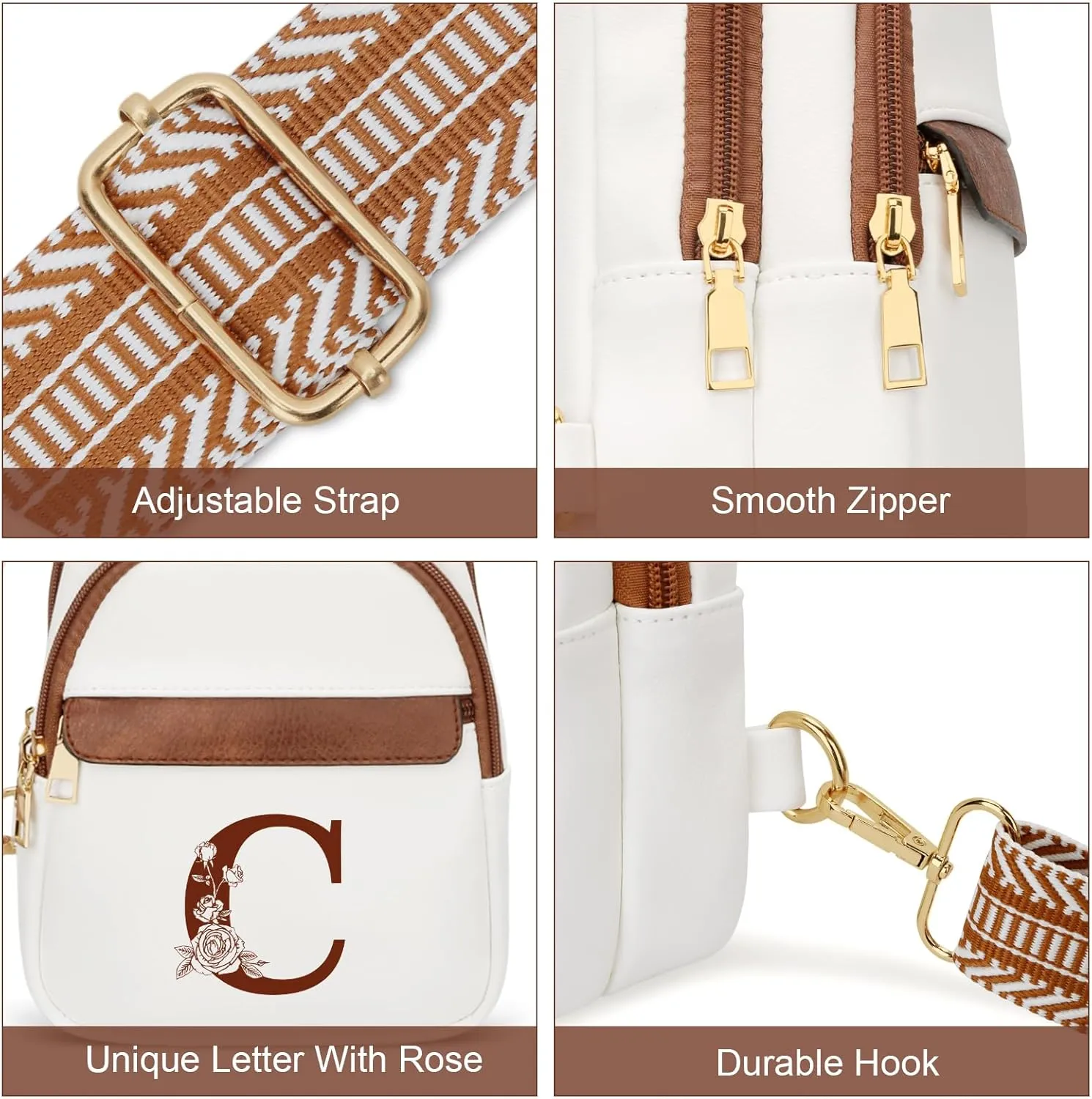 Gifts for Women Mothers Day Gifts Crossbody Bags Sling Bag Fanny Packs for Women with Initial Letter Chest Bag