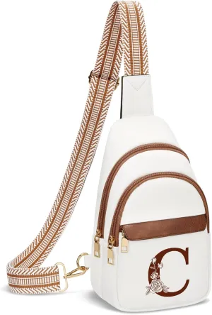 Gifts for Women Mothers Day Gifts Crossbody Bags Sling Bag Fanny Packs for Women with Initial Letter Chest Bag