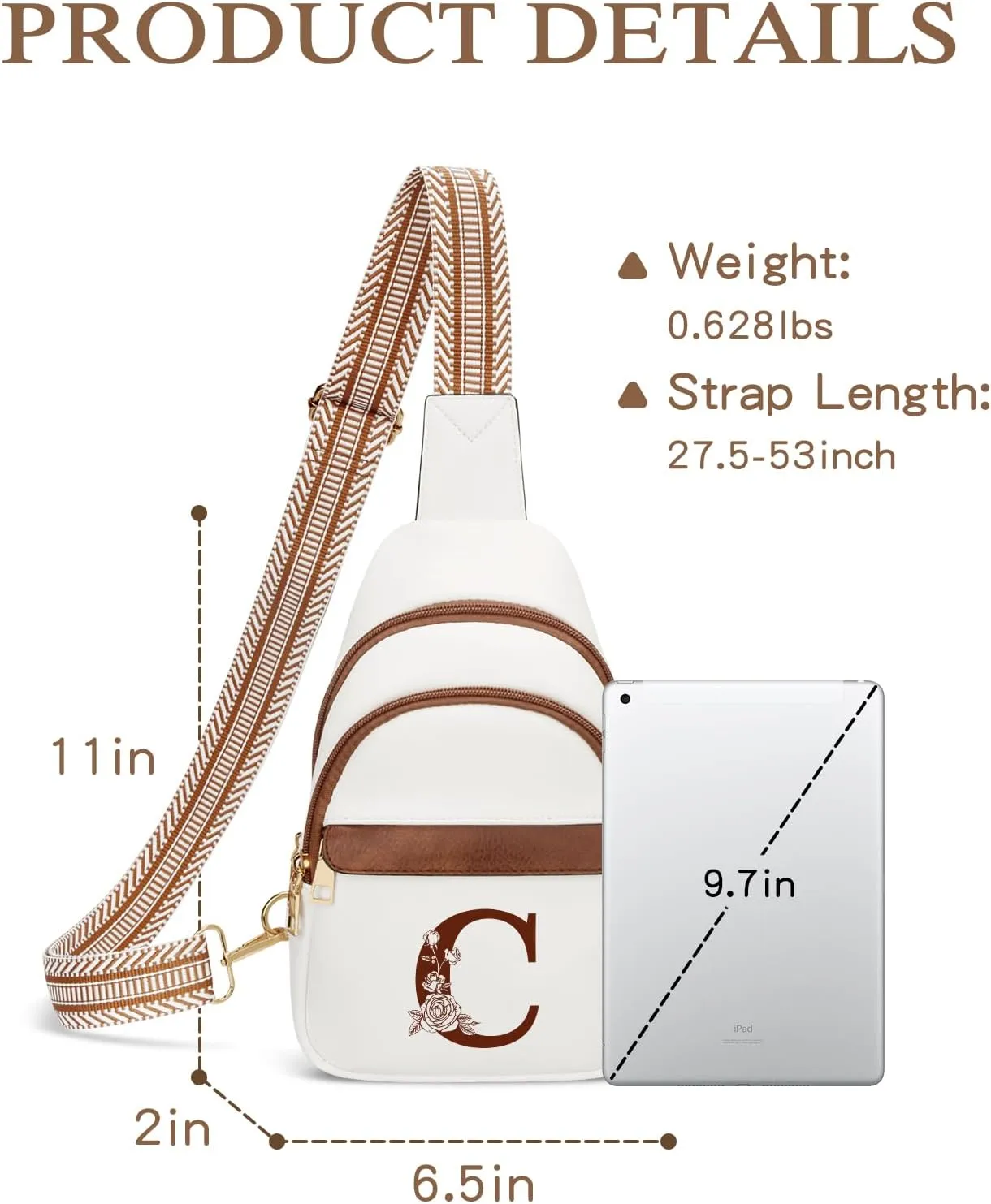 Gifts for Women Mothers Day Gifts Crossbody Bags Sling Bag Fanny Packs for Women with Initial Letter Chest Bag
