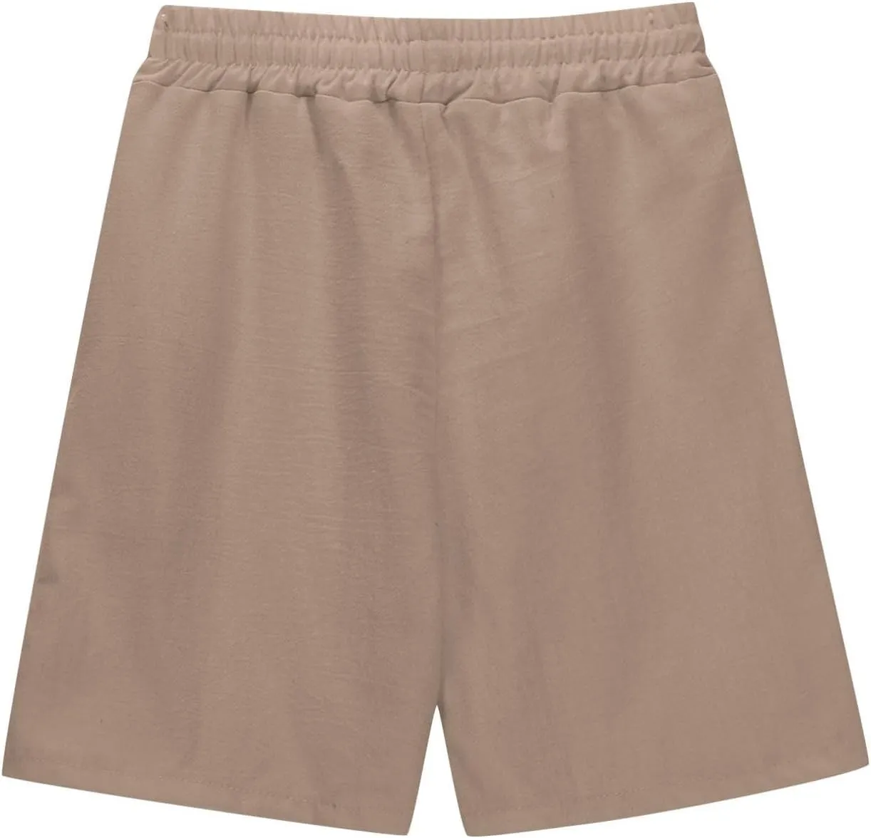 Girls Linen 𝐁ermuda Shorts with Pockets Solid Color Straight Leg Short Pants Fashion Elastic Waist Baggy Shorts