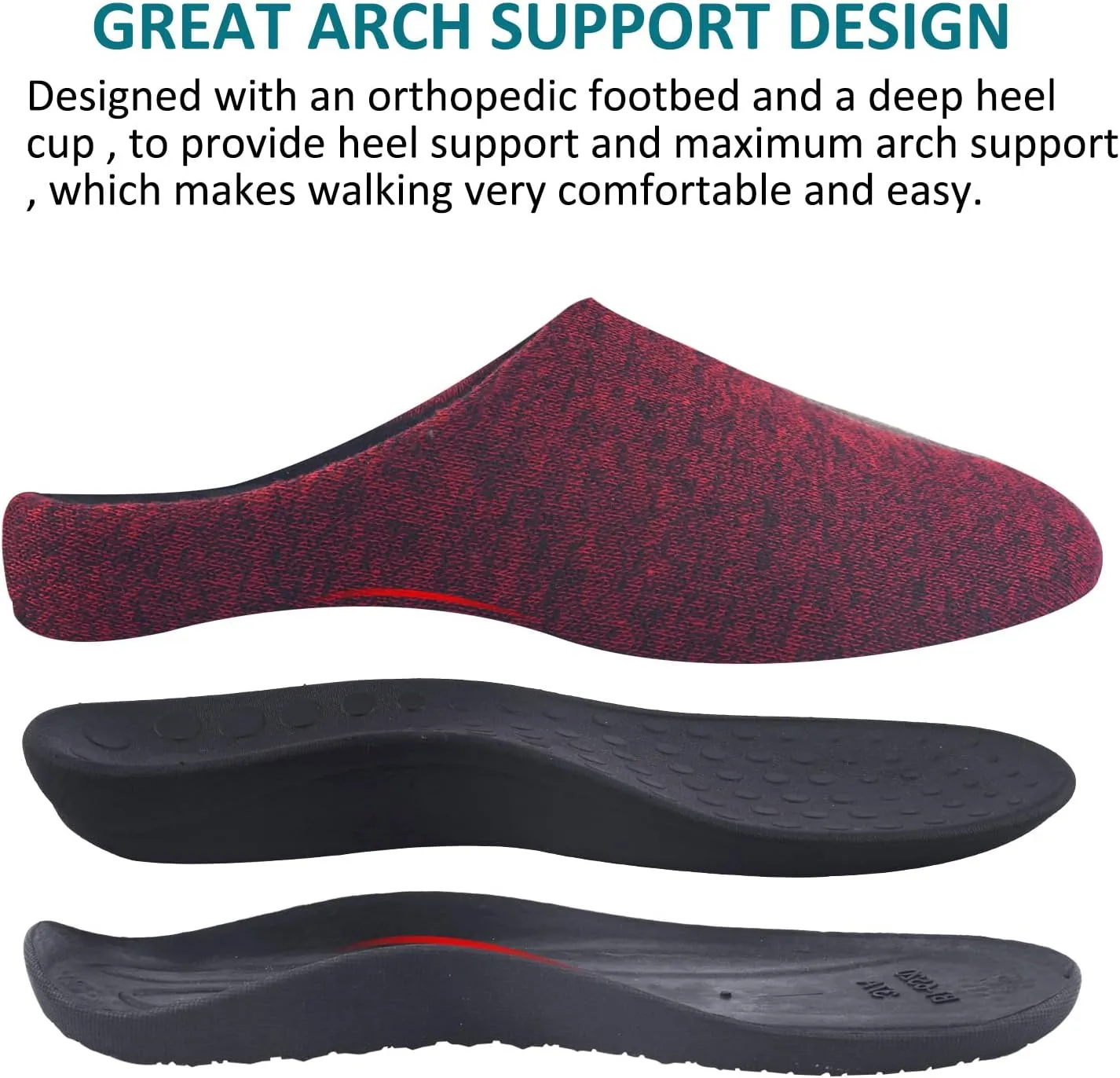 Git-up Orthotic Slippers with Arch Support for Plantar Fasciitis Pain Relief,Comfortable Slip On Clog,Indoor Outdoor Orthopedic House Shoes with Anti-Skid Rubber Sole
