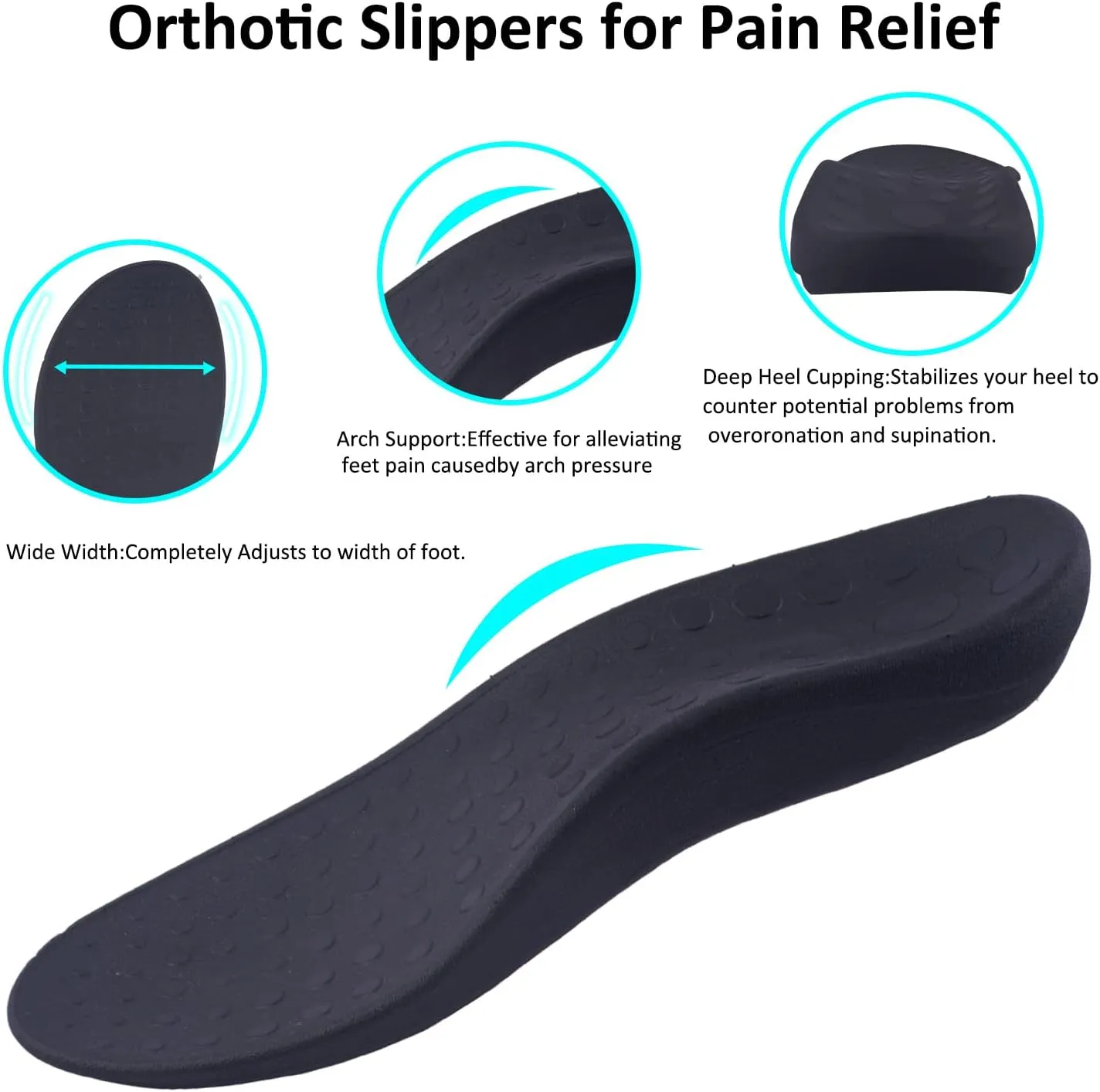 Git-up Orthotic Slippers with Arch Support for Plantar Fasciitis Pain Relief,Comfortable Slip On Clog,Indoor Outdoor Orthopedic House Shoes with Anti-Skid Rubber Sole