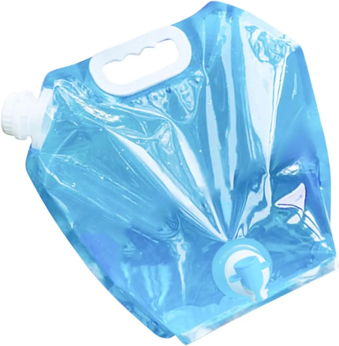 GLEAVI 3pcs 5l Collapsible Water Storage Bag Camping Water Container Spigot for Outdoor Activities