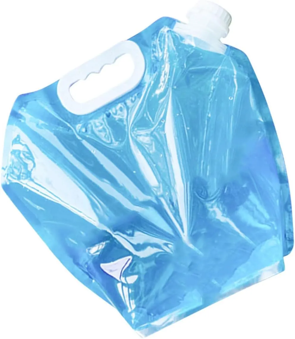 GLEAVI 3pcs 5l Collapsible Water Storage Bag Camping Water Container Spigot for Outdoor Activities