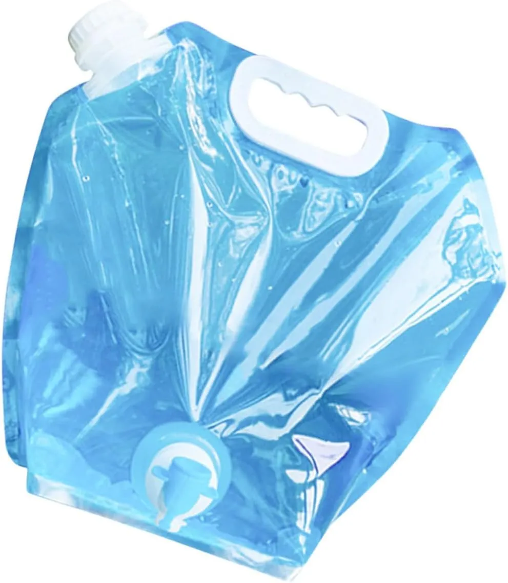 GLEAVI 3pcs 5l Collapsible Water Storage Bag Camping Water Container Spigot for Outdoor Activities