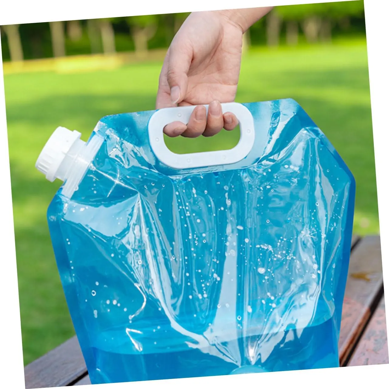 GLEAVI 3pcs 5l Collapsible Water Storage Bag Camping Water Container Spigot for Outdoor Activities