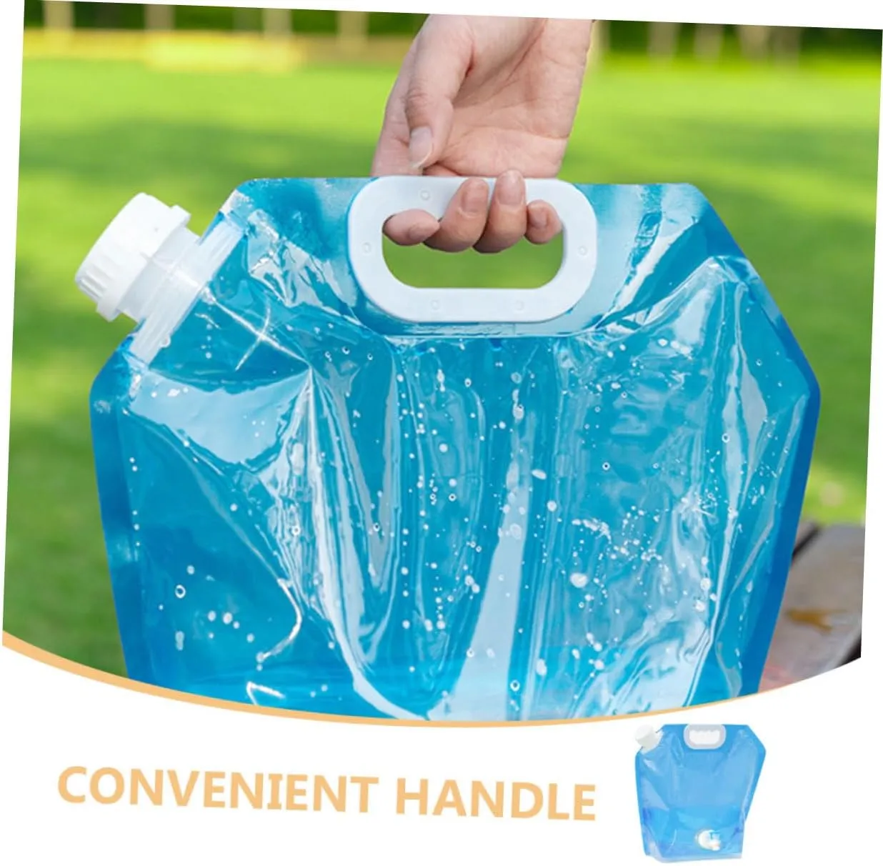 GLEAVI 3pcs 5l Collapsible Water Storage Bag Camping Water Container Spigot for Outdoor Activities