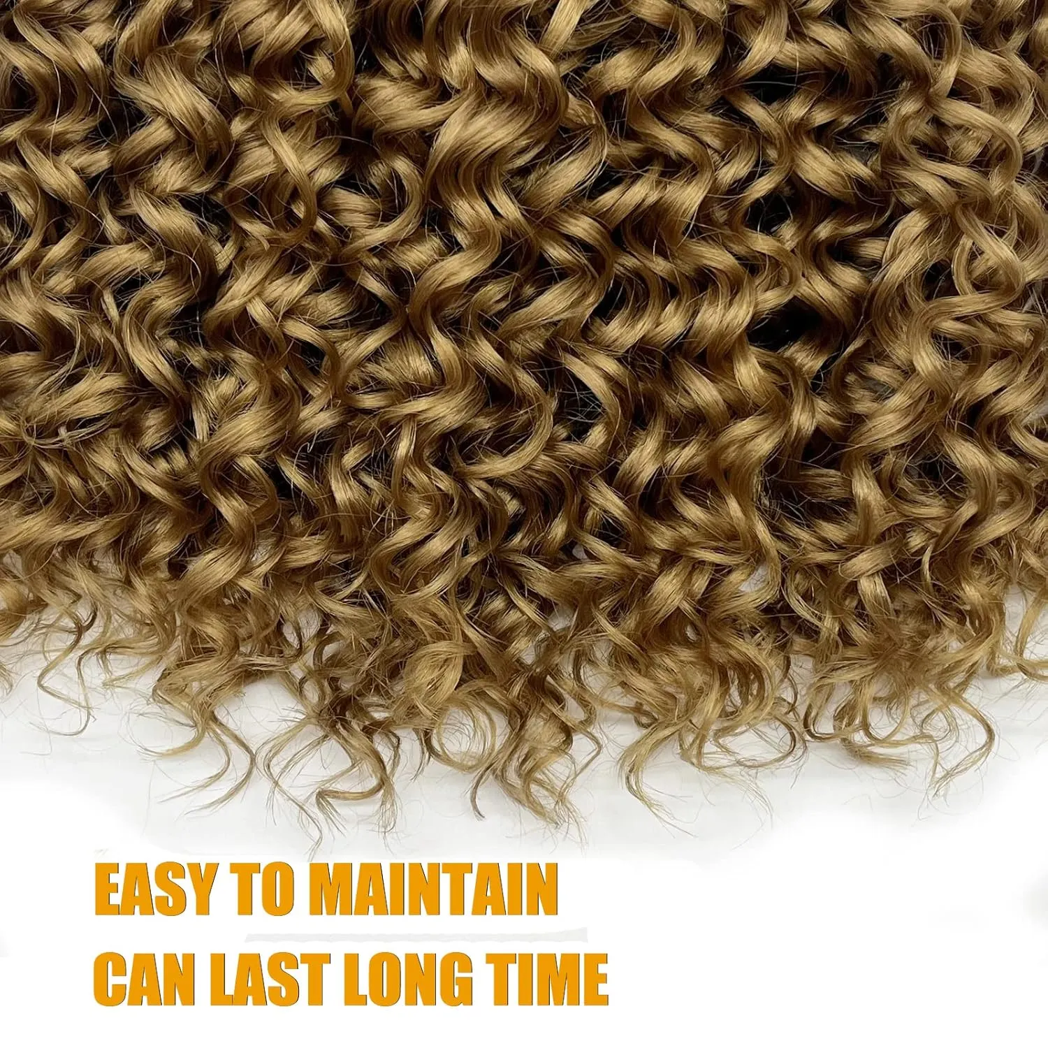 Gogo Curl 14 Inch 8 Packs Curly Crochet Hair for Black Women Light Brown Blonde Color 27 Wavy Beach Curls Water Wave Go Go Crotchet Hair Synthetic Curly Braiding Hair Extensions(14inch 8pack, #27)