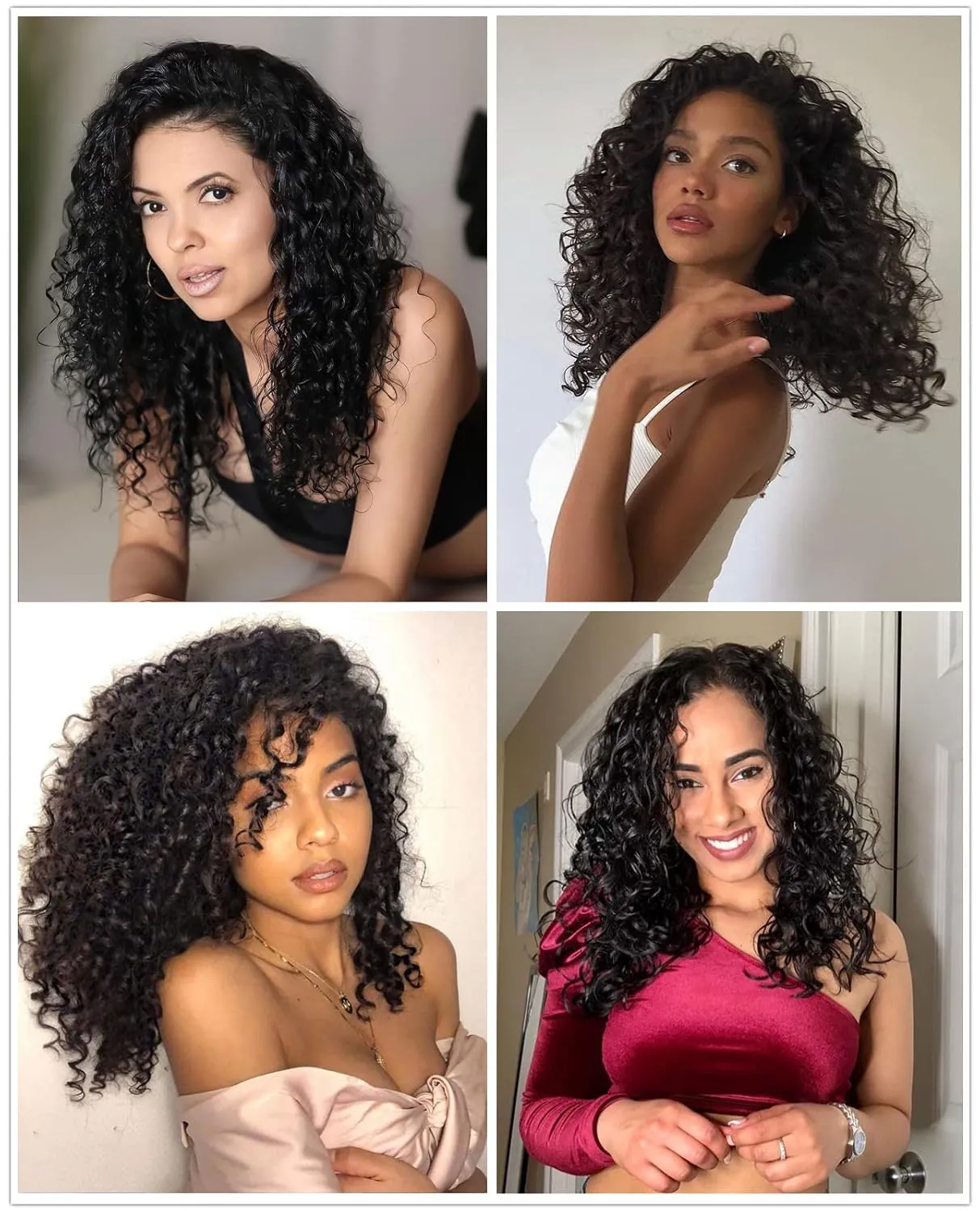 Gogo Curl 14 Inch 8 Packs Curly Crochet Hair for Black Women Wavy Beach Curls Crochet Hair Water Wave Go Go Crotchet Hair Synthetic Curly Braiding Hair Extensions(14inch 8pack, 1b)
