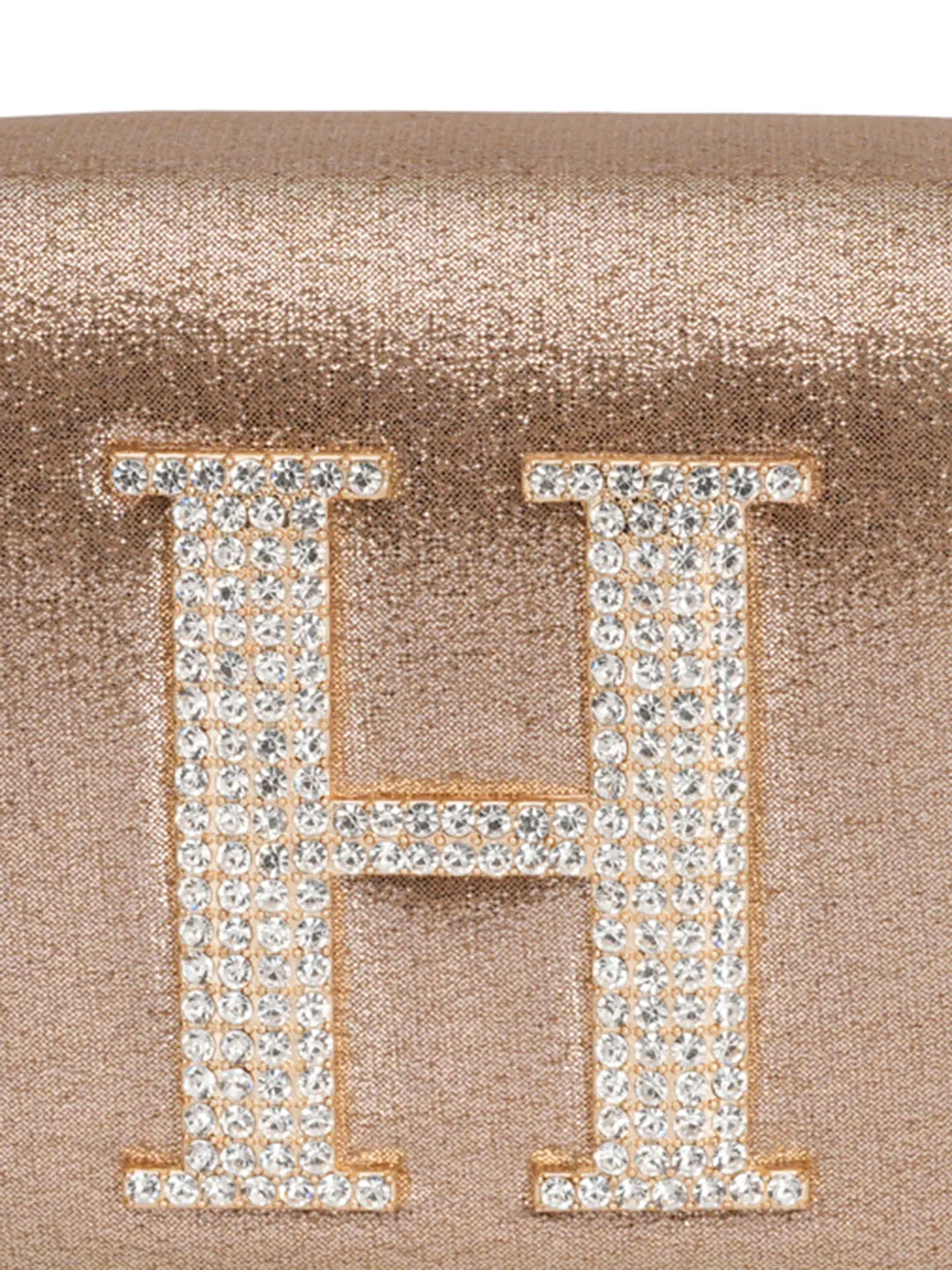 Golden H Alphabhet Intial Embellised Flap Bag