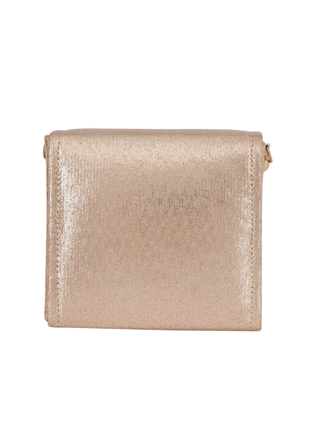 Golden M Alphabhet Intial Embellised Flap Bag