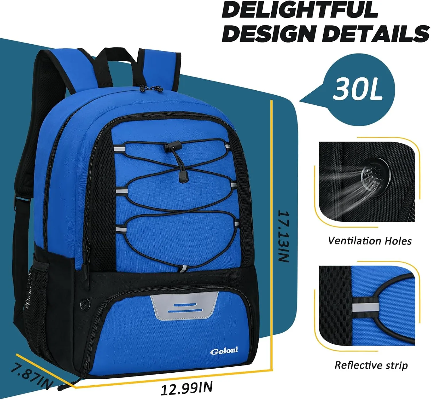 Goloni Soccer Bag, Basketball Bag with Ball Compartment & Shoe Compartment,Large Soccer Backpack for Basketball,Gym，Football