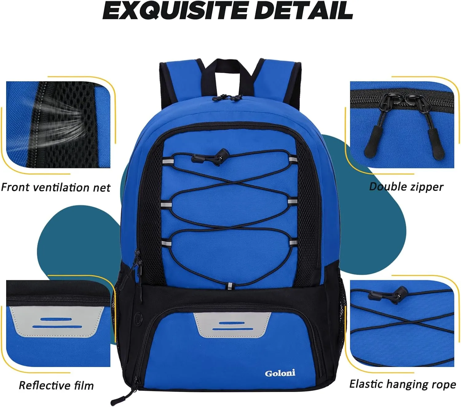 Goloni Soccer Bag, Basketball Bag with Ball Compartment & Shoe Compartment,Large Soccer Backpack for Basketball,Gym，Football