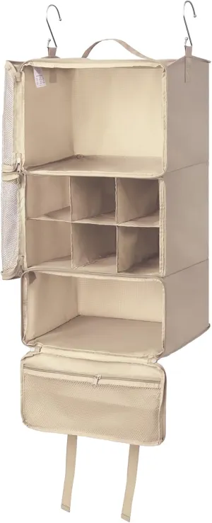 GRANNY SAYS Compression Packing Cubes for Travel, Extra Large Hanging Luggage Organizer, 3-Shelf Foldable Hanging Travel Shelves with 2 Hooks and Window, Packing Cubes for Carry on Suitcase Organizer