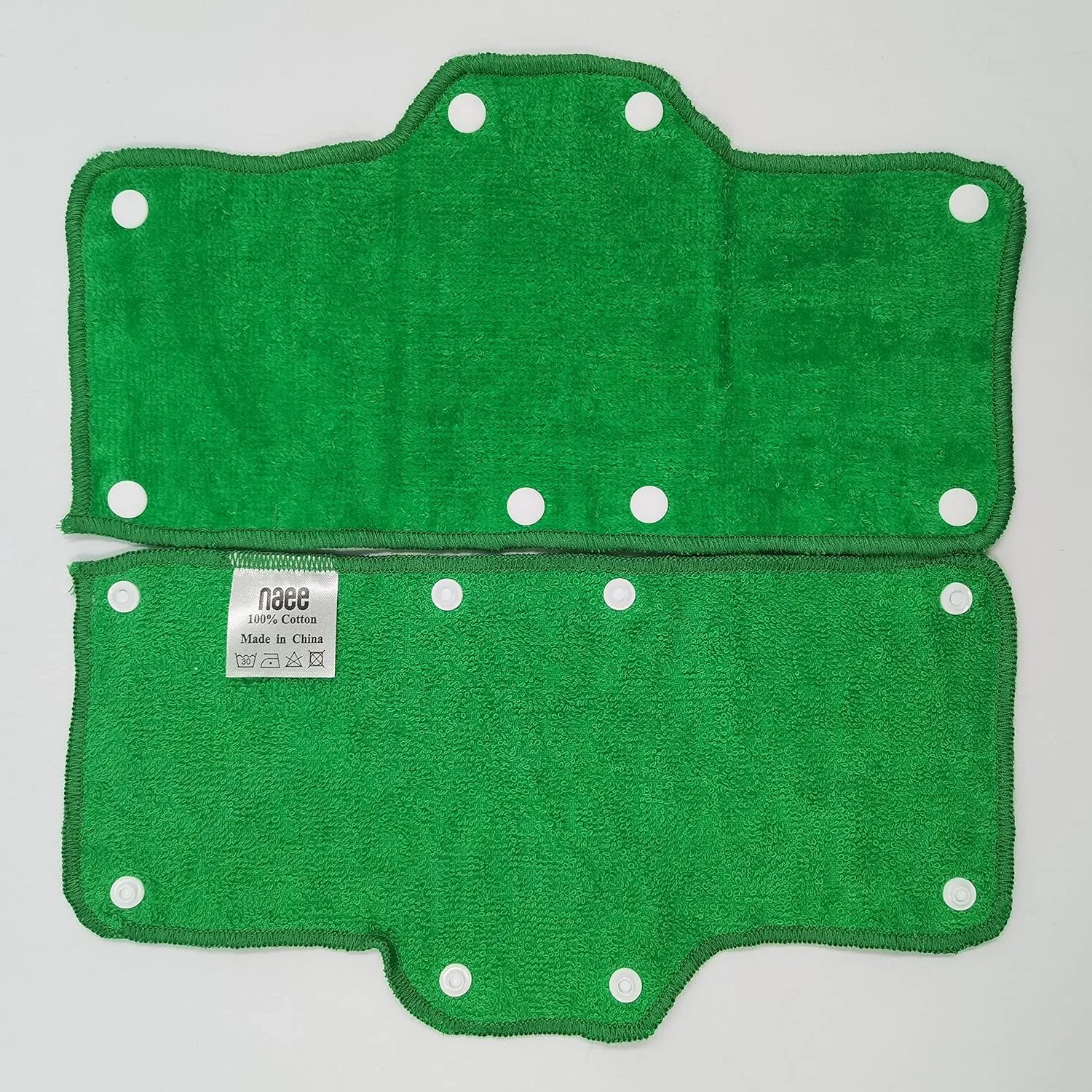 Green Sweatband for Hardhat Washable Velvet Terry Cotton Hard Hat Liner NAEE snap on (6pcs)