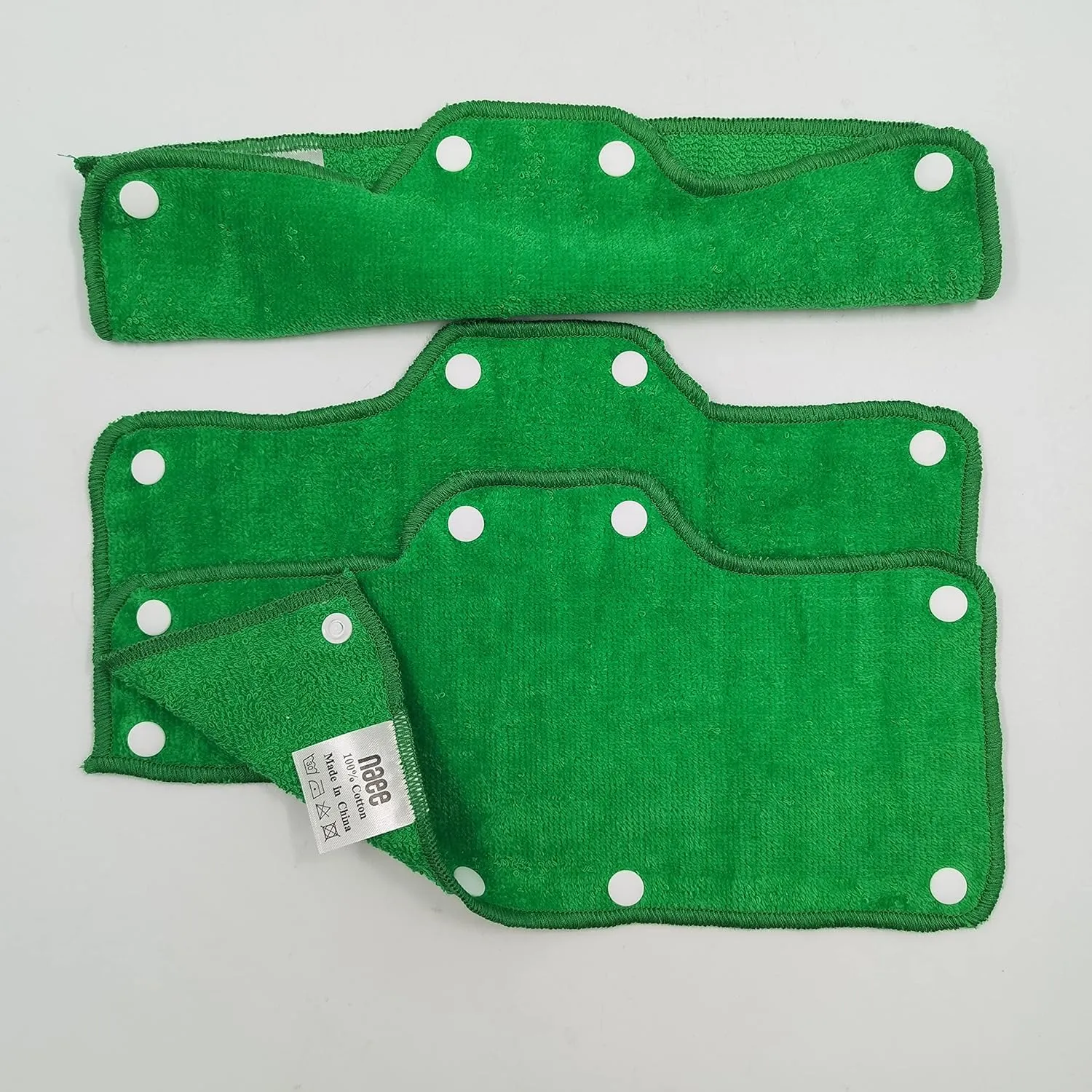 Green Sweatband for Hardhat Washable Velvet Terry Cotton Hard Hat Liner NAEE snap on (6pcs)