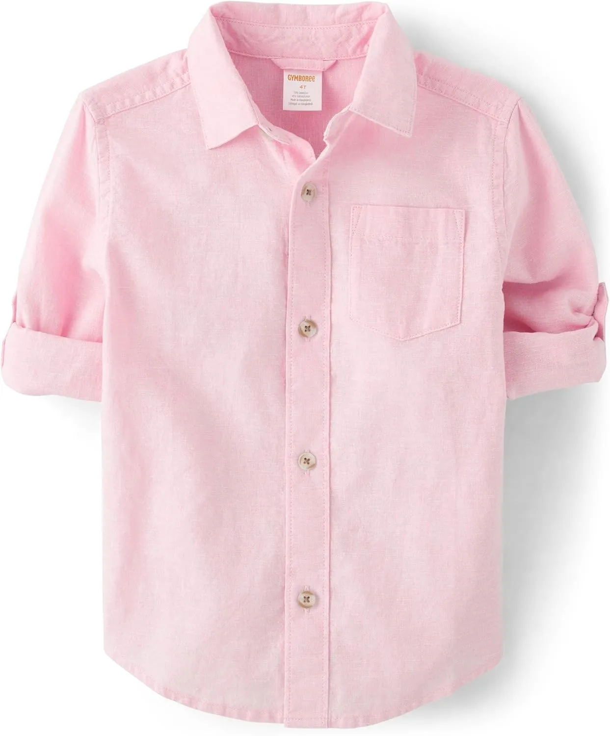 Gymboree,and Toddler Long Sleeve Button Up Shirts,Simple Pink,6