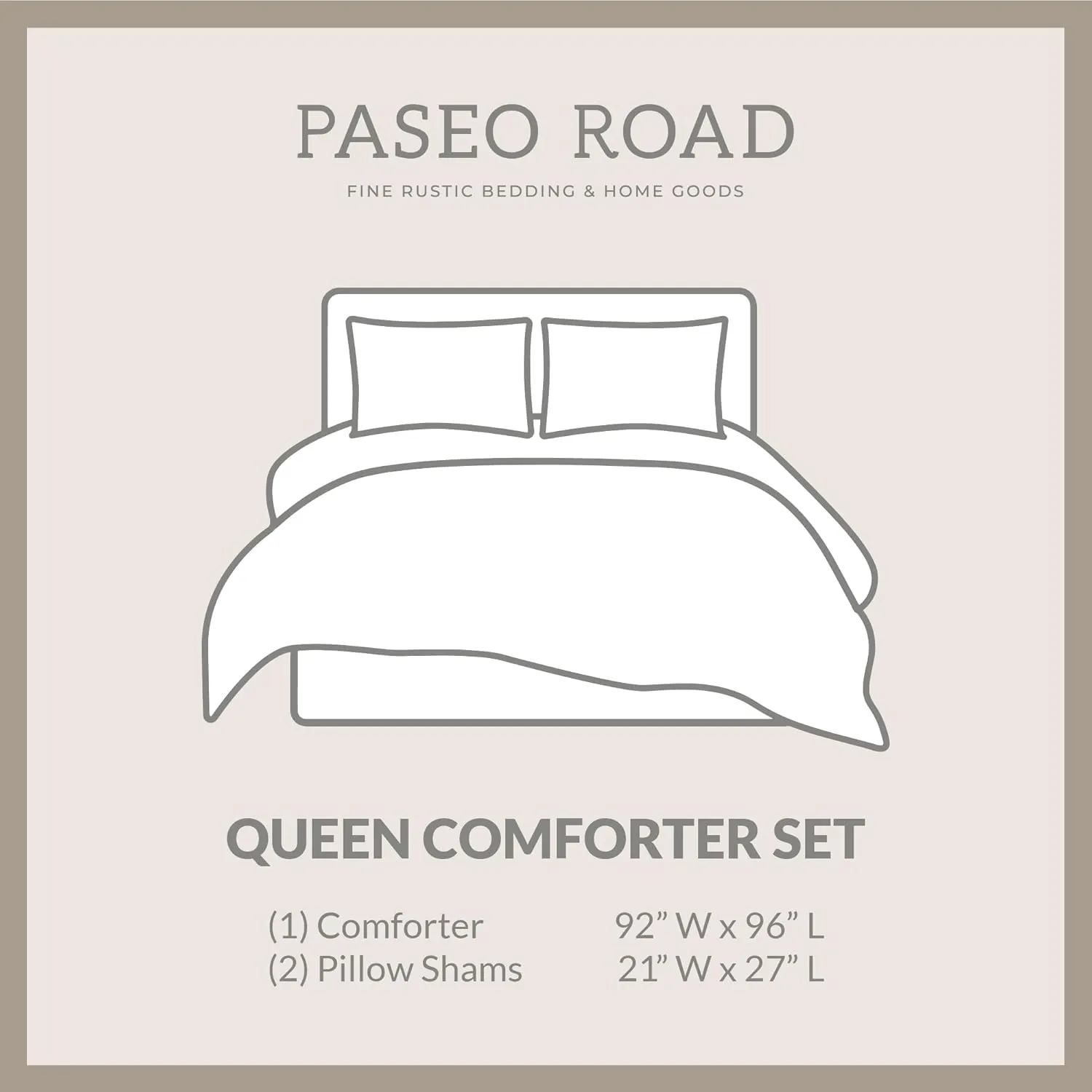 H HIEND ACCENTS Tasha Polizzi for Paseo Road Lee Western 3 Piece Comforter Set, Queen Size, Washed Denim Bronc Rider Floral Horseshoe Print Bed Set, Western Bedding with Pillow Shams