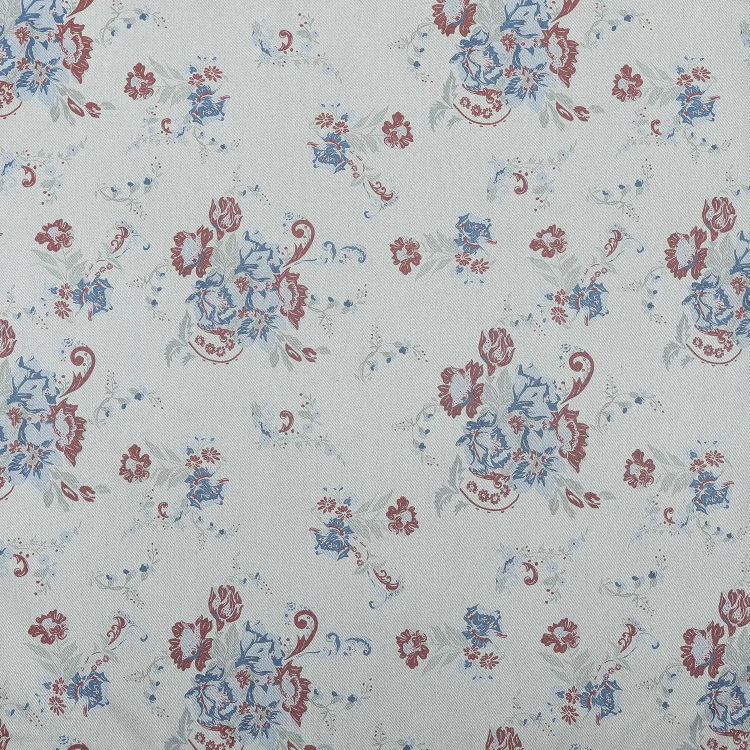 H HIEND ACCENTS Tasha Polizzi for Paseo Road Rosabel Western Bedding, 3 Piece Duvet Cover Set, King Size, Washed Denim Blue Red Sage Floral Bedding, Southwestern Rustic Bed Set with Pillow Shams