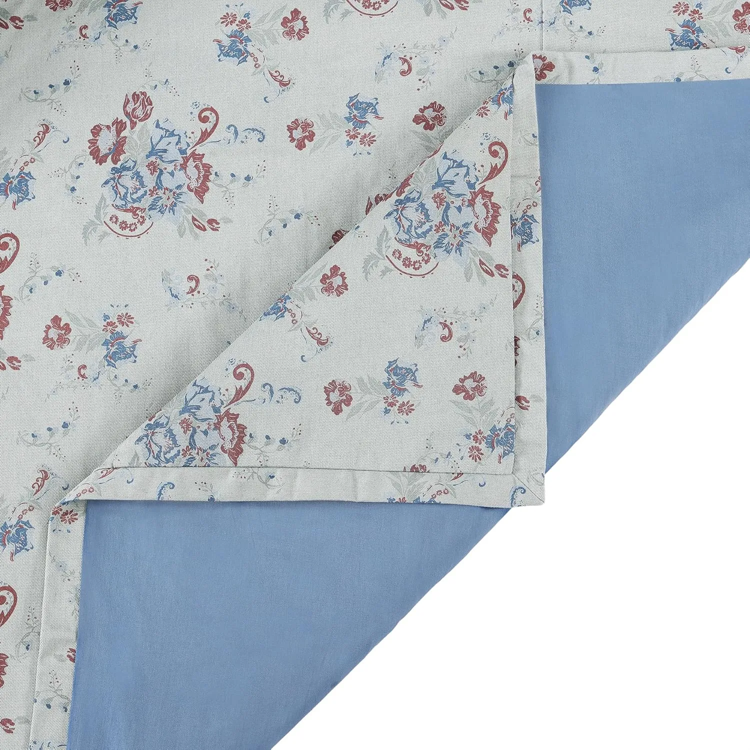 H HIEND ACCENTS Tasha Polizzi for Paseo Road Rosabel Western Bedding, 3 Piece Duvet Cover Set, King Size, Washed Denim Blue Red Sage Floral Bedding, Southwestern Rustic Bed Set with Pillow Shams