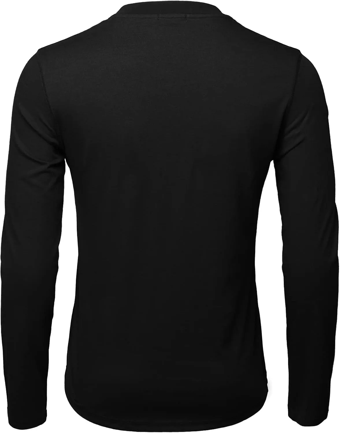 H2H Men Casual Slim Fit Spandex Blended Henley T-Shirt Long Sleeve