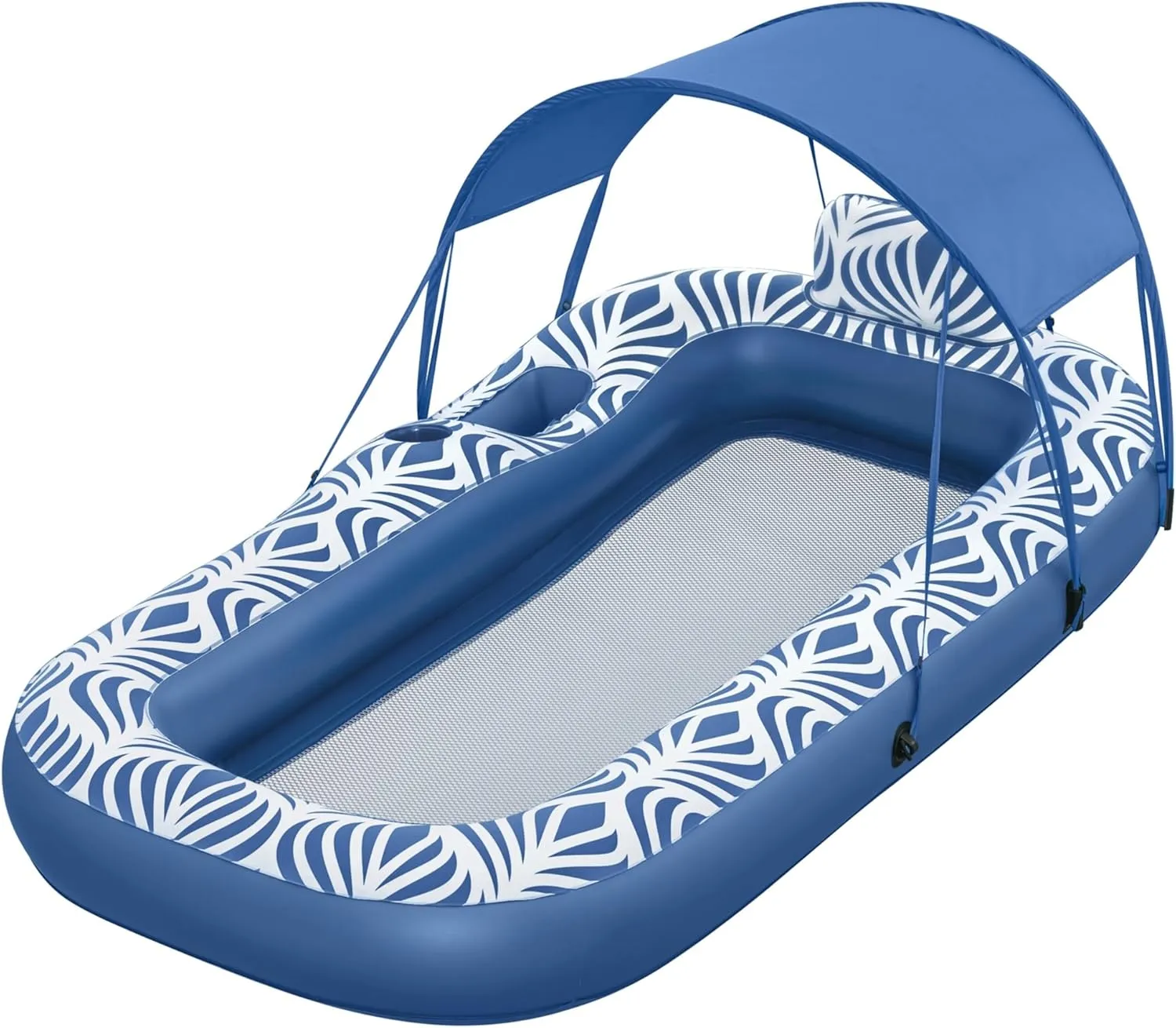 H2O GO Comfort Plush Shaded Pool Lounge Float 6'6" x 44"/1.98m x 1.12m