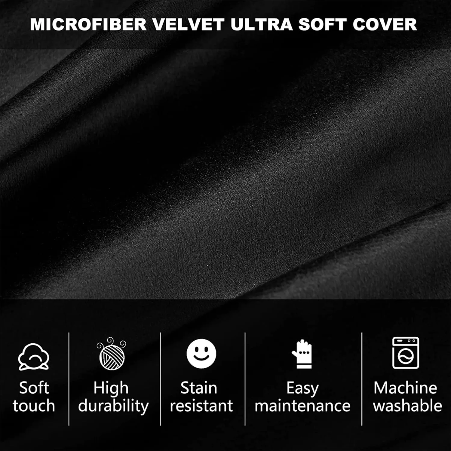 HABUTWAY Bean Bag Chair 3Ft Luxurious Velvet Ultra Soft Fur with High Rebound Memory Foam Bean Bag Chairs for Adults Plush Lazy Sofa with Fluffy Removable Sponge 3' (Black New)