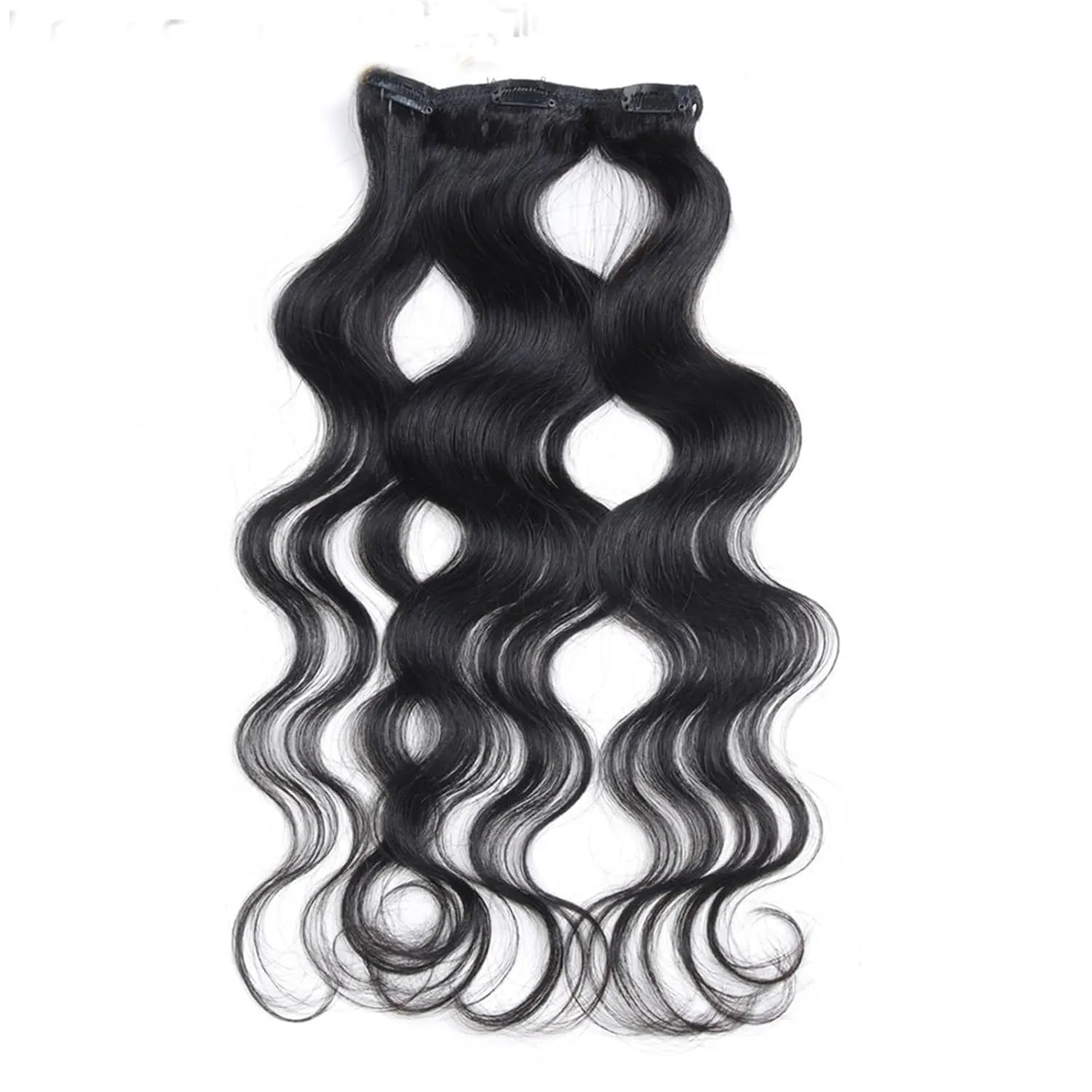 Hair Extensions 120G Body Wave Clip in Hair Extensions for Black Women Human Hair Double Weft Clip ins Hair Extensions Brazilian Virgin Hair Full Head 8 Pcs Per Set Hair Pieces(8 Inch)