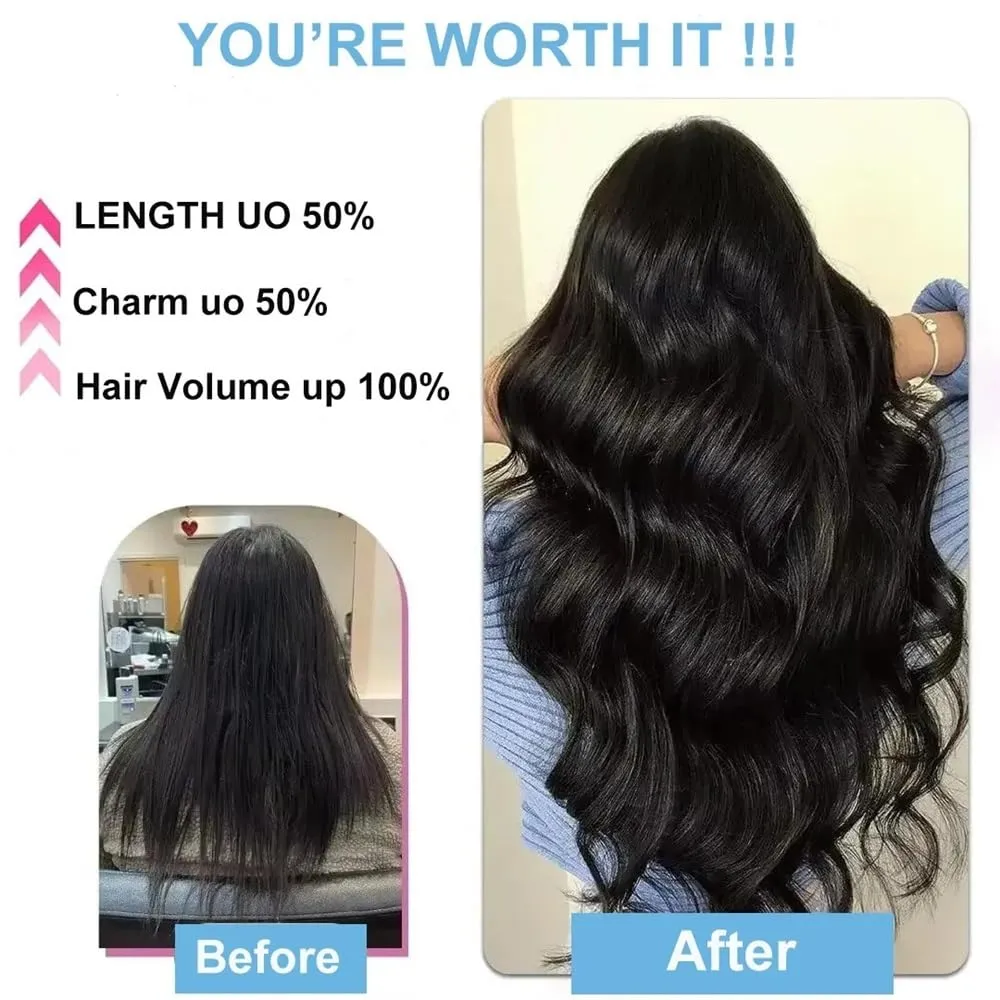 Hair Extensions Clip in Hair Extensions Brazilian Remy Human Hair Extensions for Women 8Pcs 120g Double Weft Silky Straight Clip in Hair Extensions Natural Color Hair Pieces(14 Inch)
